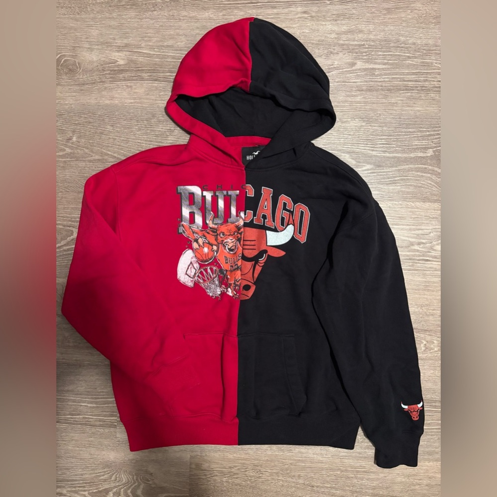 Hollister Red and Black Graphic Hoodie